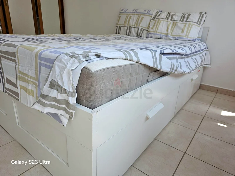 Ikea Bed with Memory Foam Mattress and Storage