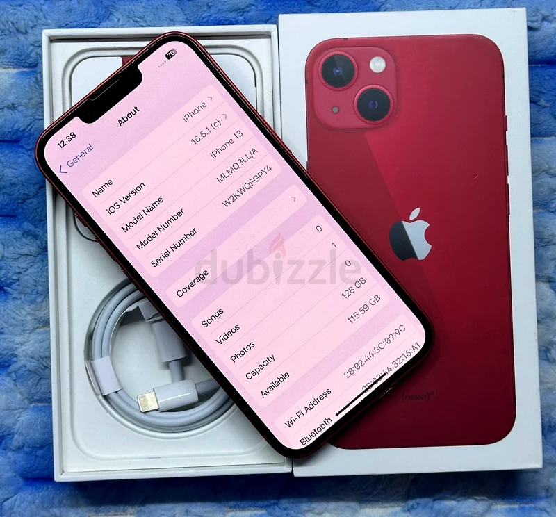 IPHONE 13 RED COLOR 128GB STORAGE