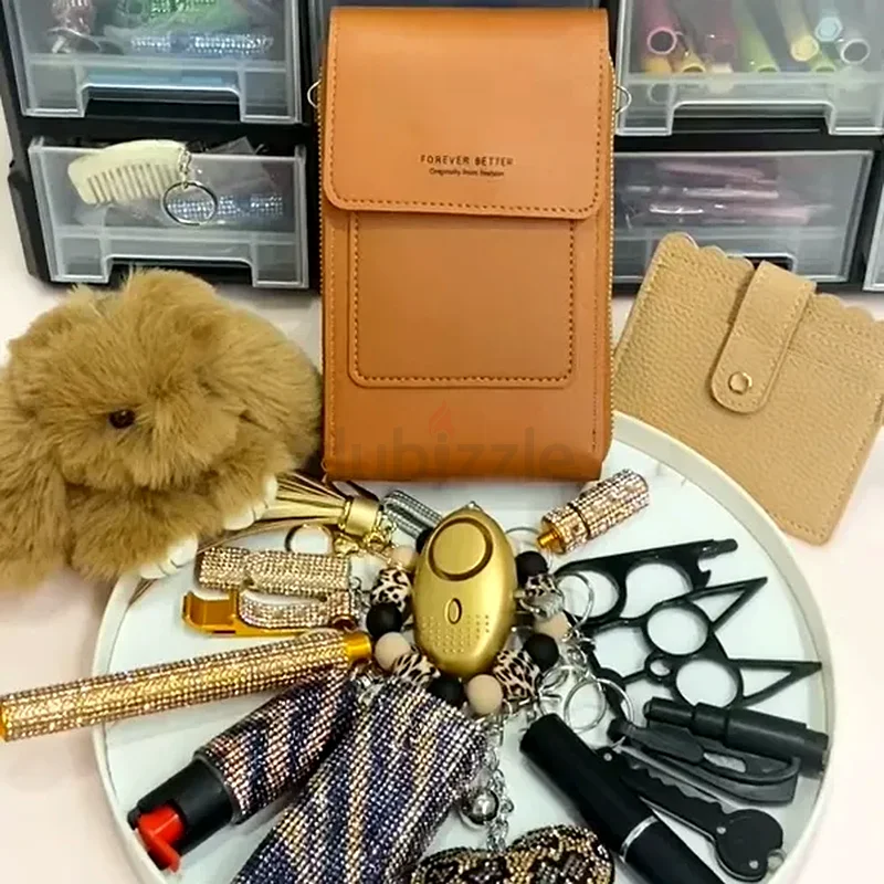 Women Brown Tiger Set key chain women self defence key chain