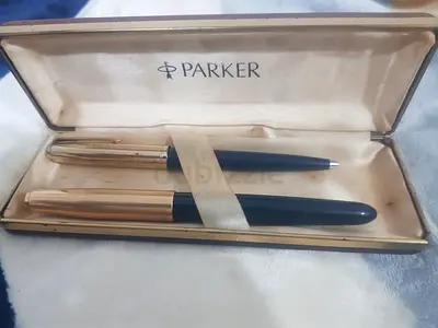 Vintage Parker 51 fountain gold nib and ballpoint pen