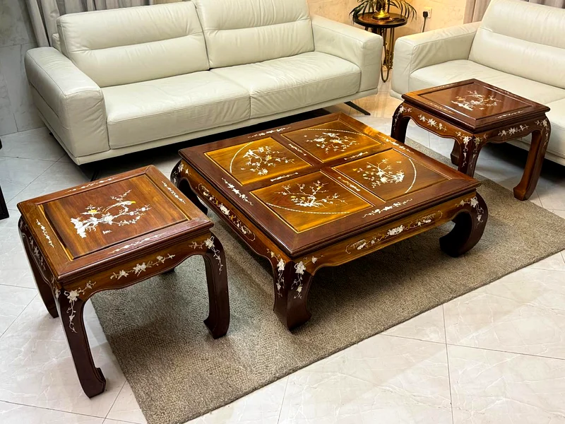 Vintage Chinese Rosewood Carved Coffee tables
