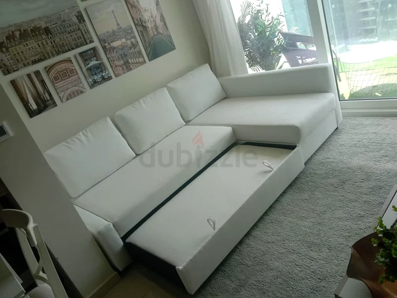 ikea sofa cum bed L shape with big storage