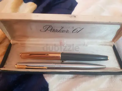 Vintage Parker 61 fountain solid gold nib and ballpoint  pen