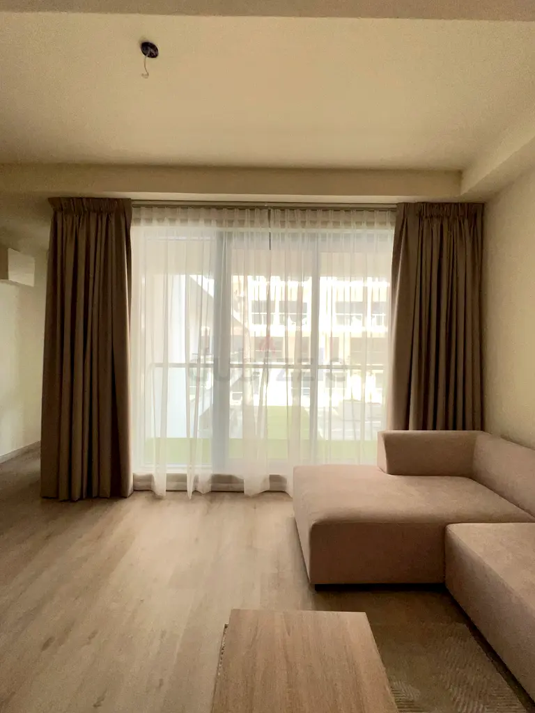 Curtain with installation.