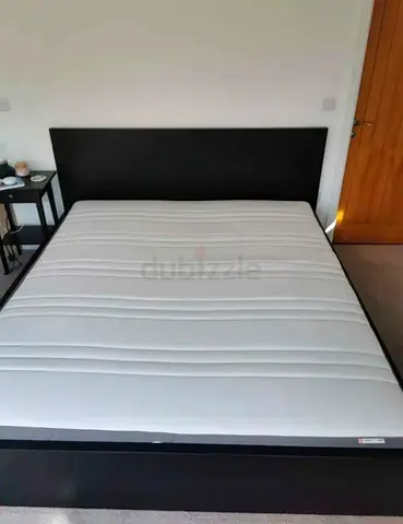 Ikea malm bed with 4 underneath storage drawers and Ikea brand matress