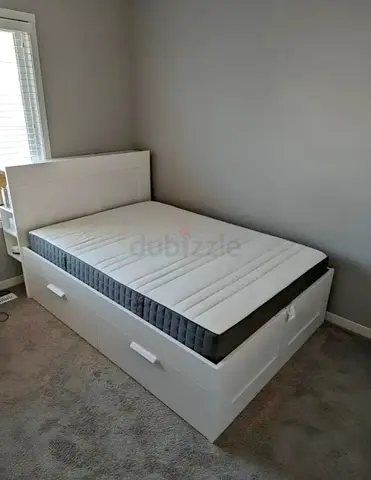 Ikea brimnes 4 underneath storage drawers bed with Ikea brand mattress in cheap price