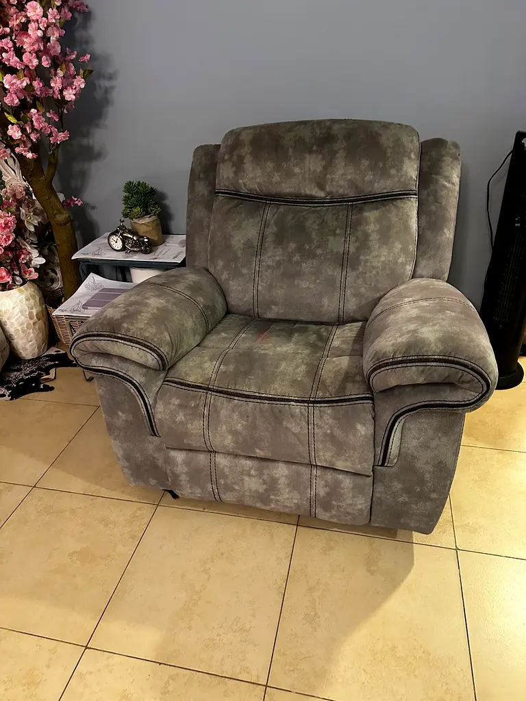 Fabric Recliner with rocking mechanism good condition