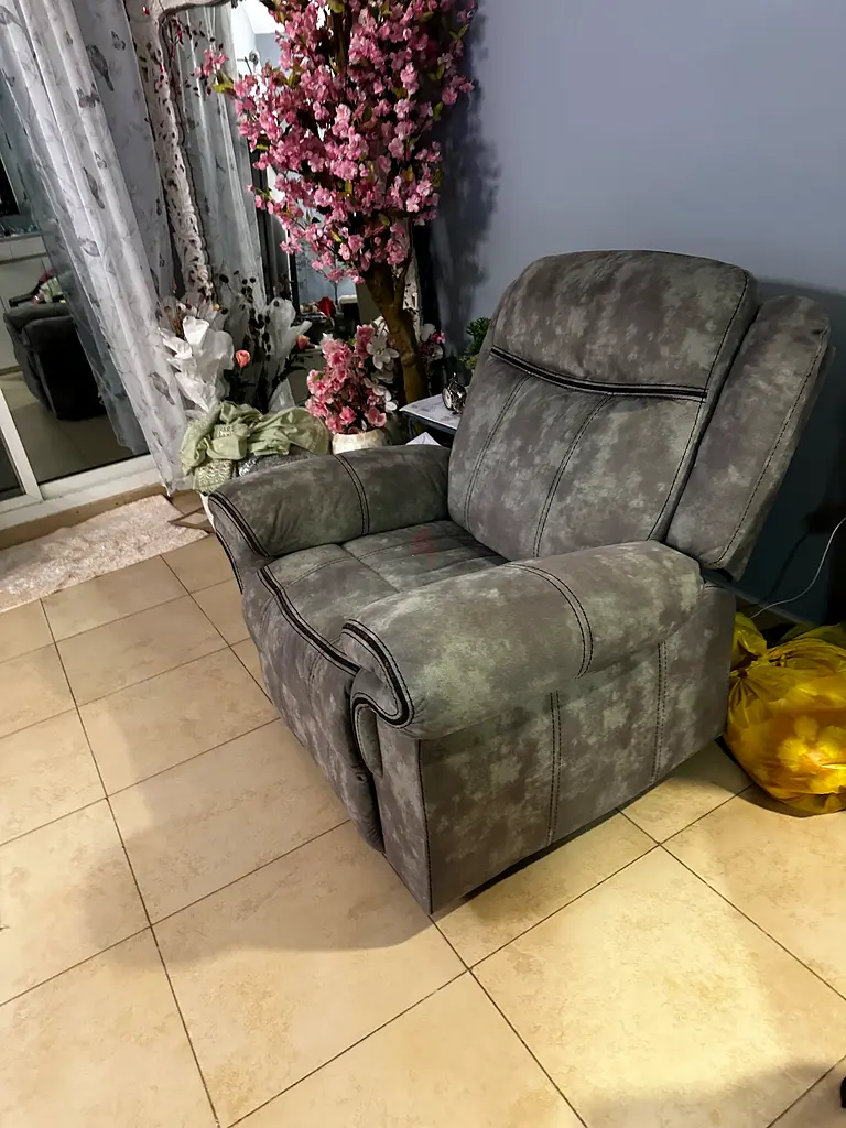 Fabric Recliner with rocking mechanism good condition