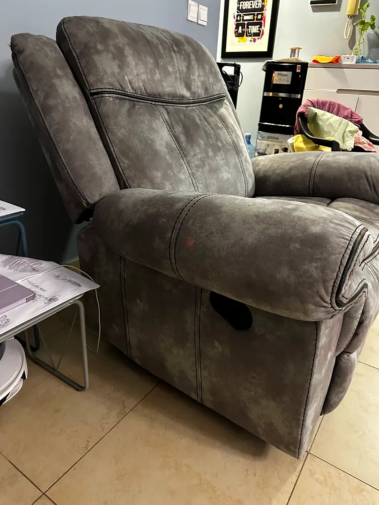 Fabric Recliner with rocking mechanism good condition