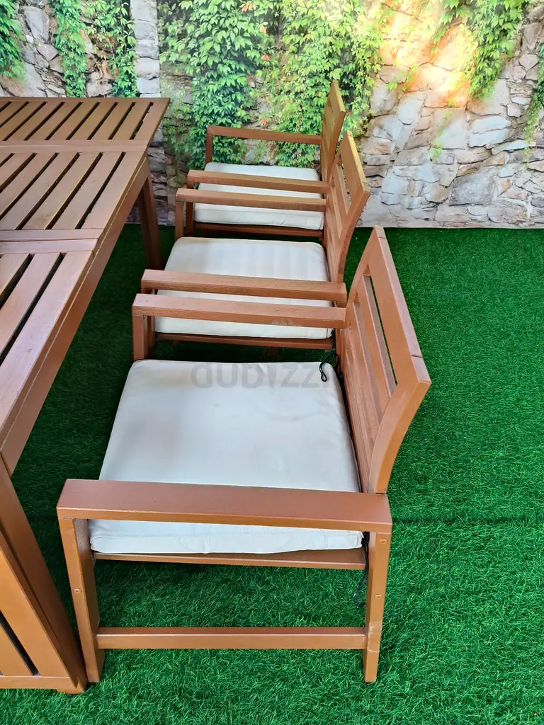 Ikea Extendable Wooden Outdoor Dinning Table Set