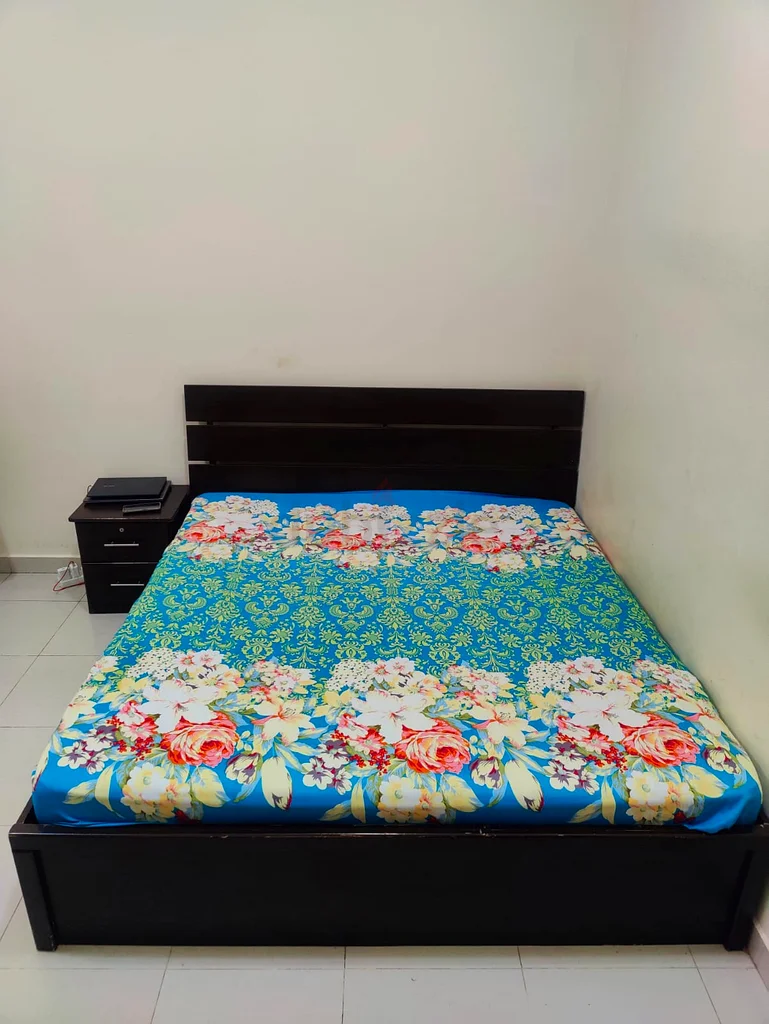 Double Bed set with 2 side tables for sale.