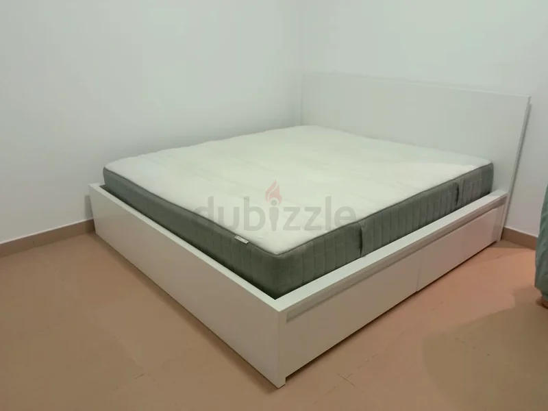 IKEA malm king size storage bed with mattress