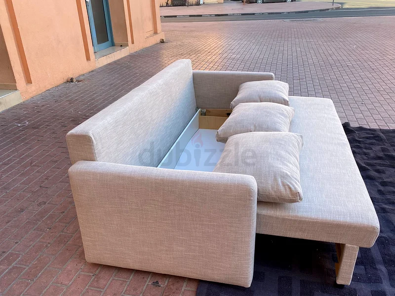 Almost Like a New Íkéà Three Seater Sofa Bed with storage beige