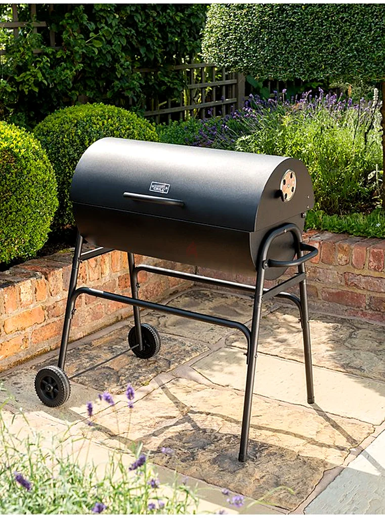 Uniflame 75cm Charcoal Barrel Grill BBQ Home Barbeque Steel Black63170857198338111