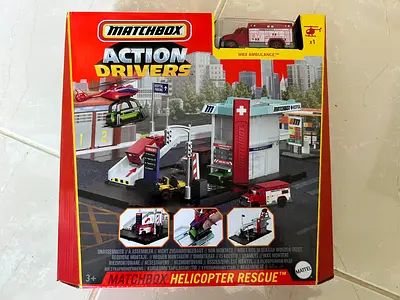 Matchbox Action Drivers Helicopter Rescue Set