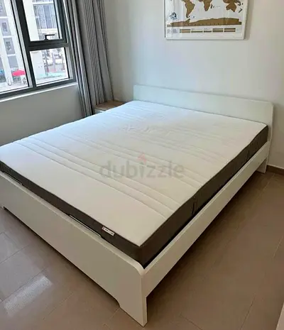 IKEA Askvol king size 180×200cm bed frame with IKEA mattress and bed base i