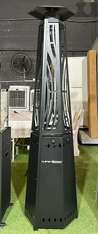 Climate Plus Pyramid Outdoor Gas Patio Heater Obelisk Model with black matte finish color