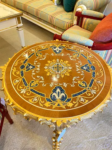 Side table solid wood and handpainted table set