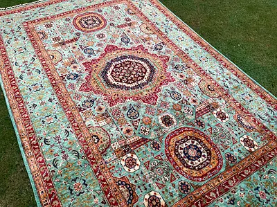 3x2m | New Carpet Handmade Beautiful Mamluk Rug Turquoise