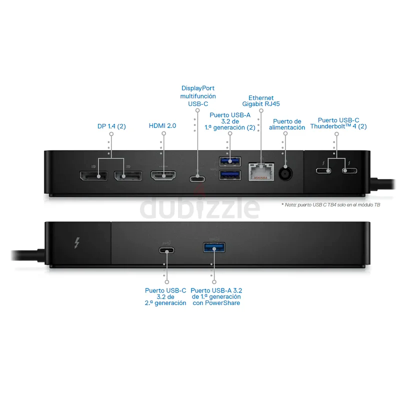 Dell WD22TB4 Thunderbolt 4 Dock-Thunderbolt 4 Port-Upto 5120X2880 Video Docking Station Processional63256064385538112