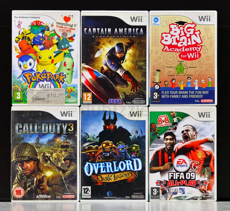 Nintendo Wii Gaming Console Package + 6 Game CD + NES Games63174324015489114
