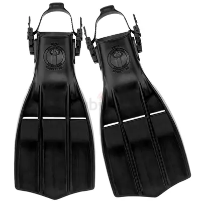 Army Aqua Lung Rocket Power Speed Fins Jet Fins with Adjustable Strap. Made in USA - Men