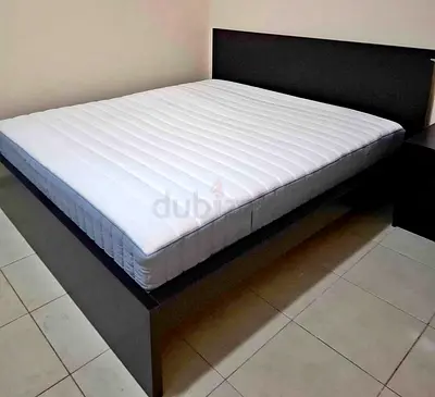IKEA malam queen size 160/200 bed with IKEA mattress and 2 storage drawers underneath