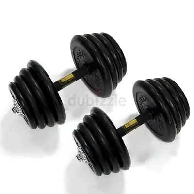 Adjustable dumbbells 20kg rubber coated