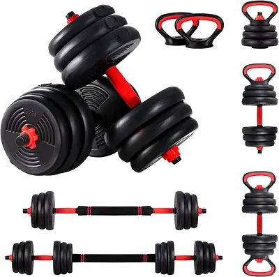 40KG ADJUSTABLE DUMBBELL BARBELL SET