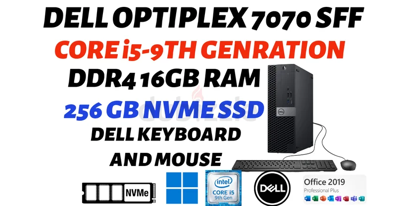 الجيل التاسع ديل أوبتي بليكس 7070 جهاز كمبيوتر صغير - معالج إنتل كور i5-9500 سداسي النواة - ذاكرة وصول عشوائي 16 جيجابايت - مساحة تخزين 256 جيجابايت من نوع NVME SSD - نظام التشغيل ويندوز 10/11 PRO62931666134146112