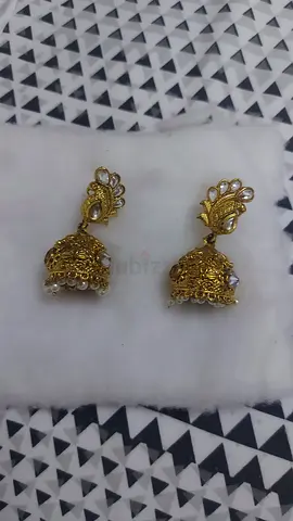 SPRING SALE! EXQUISITE - MOST BEAUTIFUL GOLD CROWN EARRINGS - ARTIFICIAL JEWELLERY