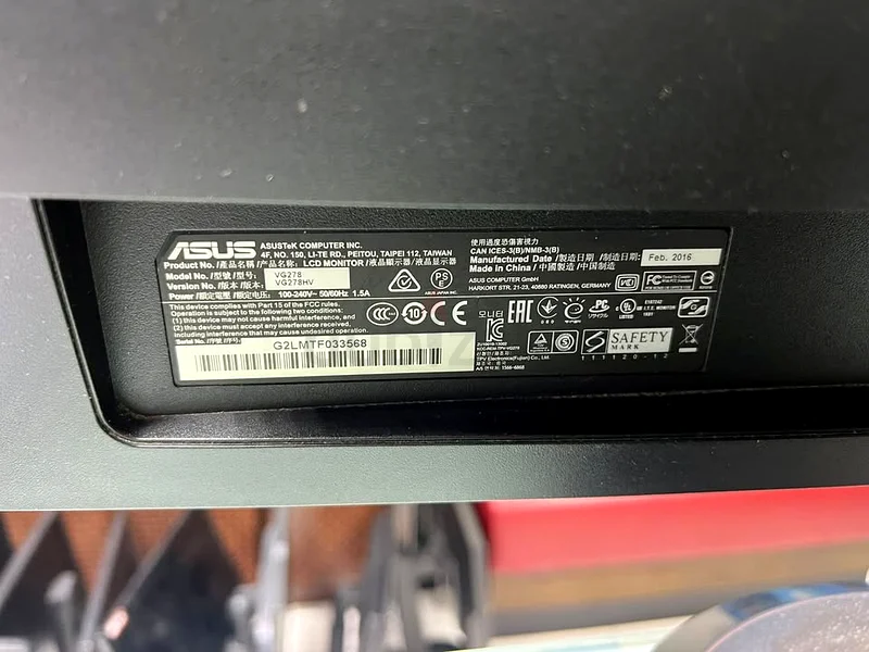 Asus VG278HV 27 inch Gaming Monitor63258662931971111