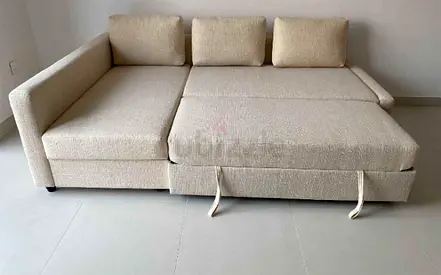 Ikea L Shape Sofa cum bed with big storage in L , you can fix the L left and right