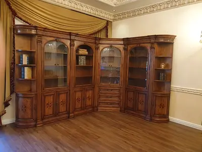 Cabinet in L shape  brown wood color antique piece