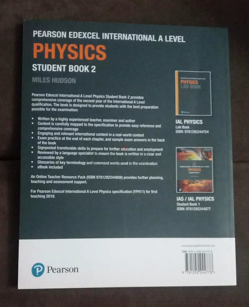 كتاب طالب فيزياء بيرسون إديكسل AS/مستوى A 2 (جديد تمامًا)63264066982658111