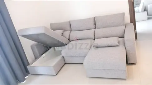 As new-Ikea Eskilstuna L Shape Sofa Bed light Grey