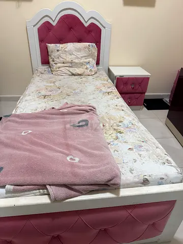 Bed  mattress with bedside table