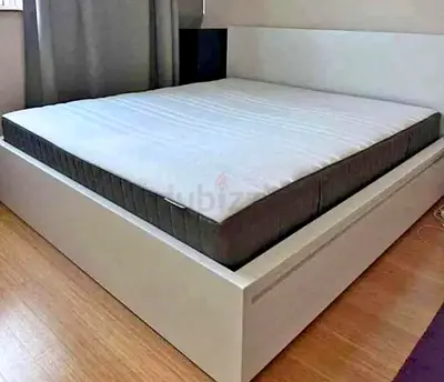 IKEA malam queen size 160/200 bed with IKEA mattress and 2 storage drawers underneath