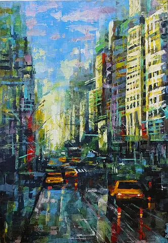 #Di_SHAYKH: BIG CITY LIFE original painting handmade