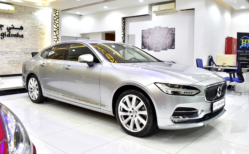 AED 1,272 EMI at 0% DP | Volvo S90 T6 AWD (2018 Model) in Silver Color, GCC Specs63221300805507112