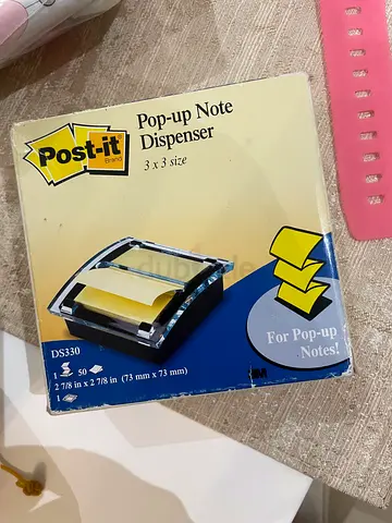 Post it pop up notes dispenser Black Base, Clear Top, 3 X 3