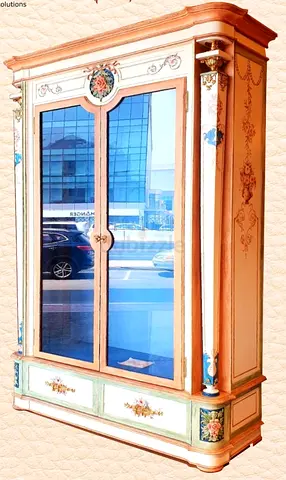 Handpainted off white color cabinet