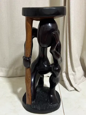 Global Village African Villager Log Statue Home Décor