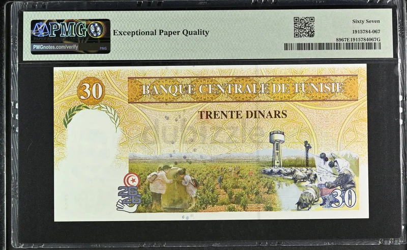 TUNISIA 30 DINARS BANKNOTE 199762930642771201111