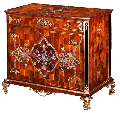 Door chest in brown color 4 Drawers