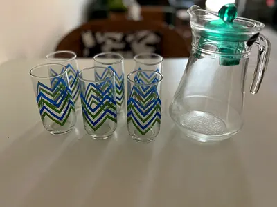 Glass Jug  Cup set