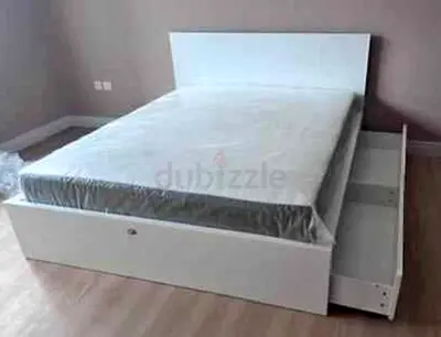 IKEA malam queen size 160/200 bed with IKEA mattress and 2 storage drawers underneath