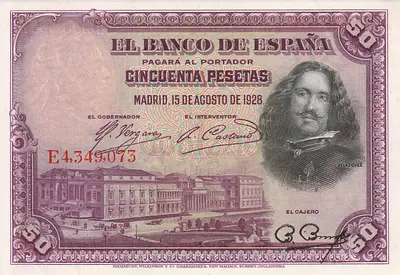 SPAIN 50 PESETAS BANKNOTE 1928