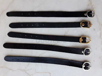 FAUX LEATHER LUGGAGE TAG STRAPS WITH BUCKLES selling together