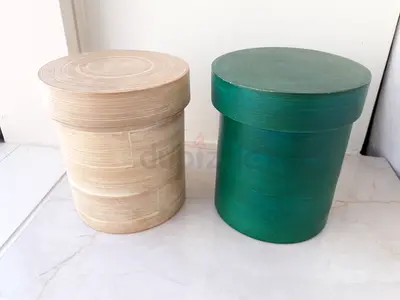 PAIR OF BAMBOO WOOD CADDIES